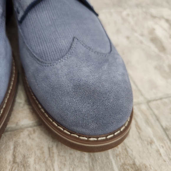 Saks Fifth Avenue Men's Gere Blue Suede Wingtip Oxford Shoes, Size: 13 - Picture 11 of 15